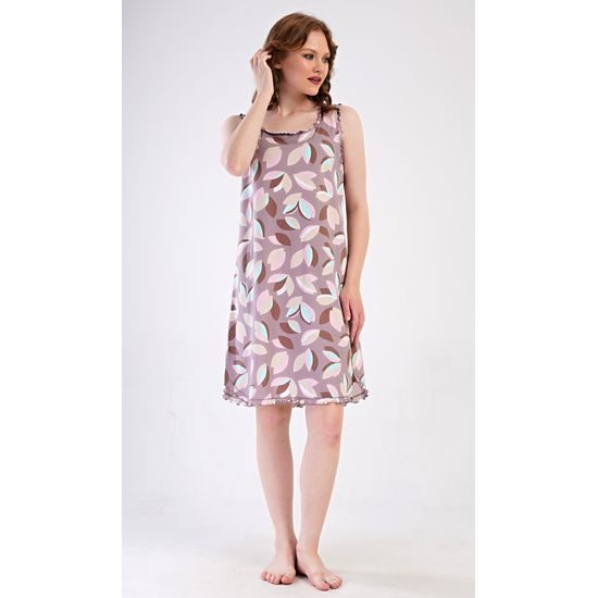 Dámská noční košile na ramínka Klára - bílá káva