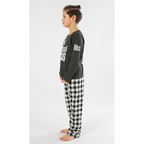 Dětské pyžamo dlouhé Actual boss - chlapecké - tmavě šedá