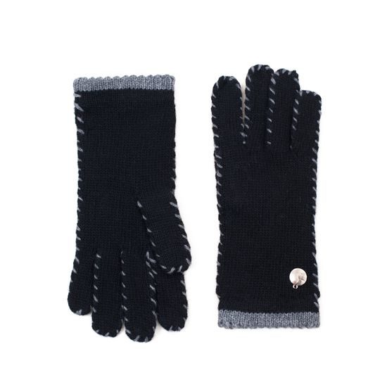 Černé lemované prstové rukavice