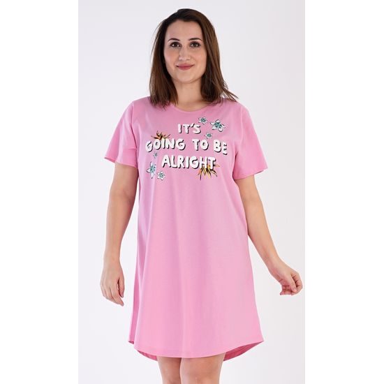 Dámská noční košile s krátkým rukávem Sabina - lososová