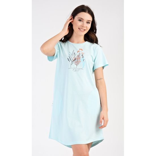 Dámské domácí šaty s krátkým rukávem Garden - meruňková