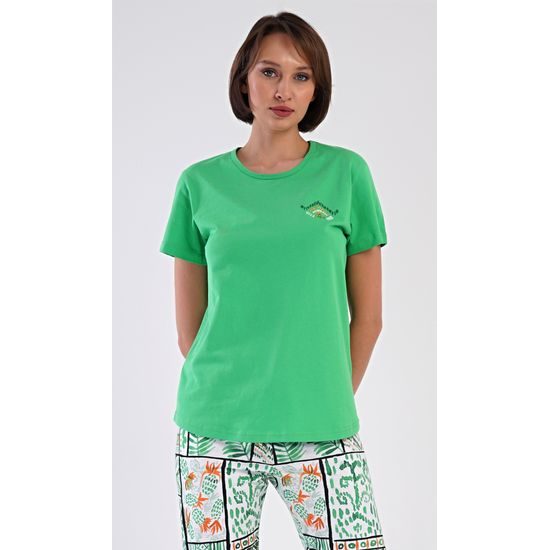 Dámske pyžamo kapri Janette - zelená