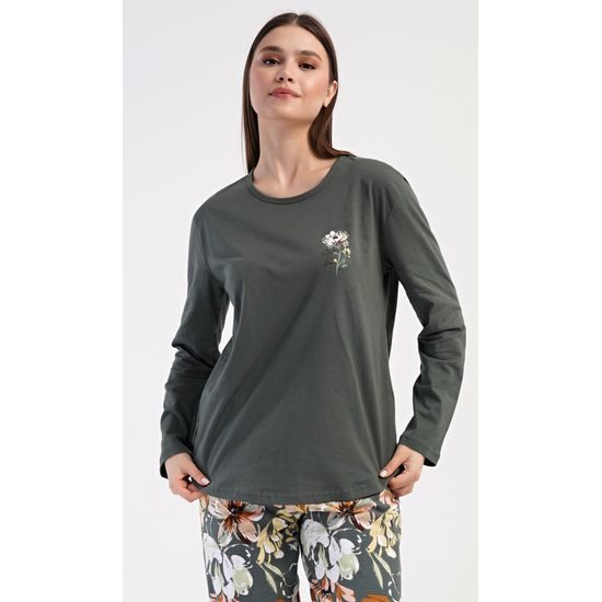 Dámské pyžamo dlouhé Mariana - khaki