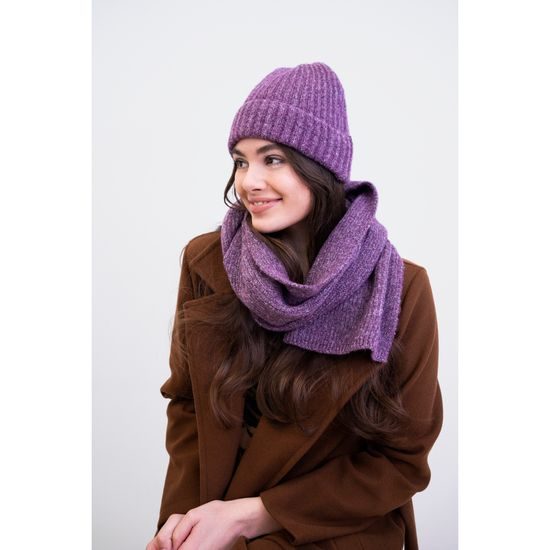 Čepice, šála - fialová