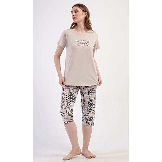 Dámské pyžamo kapri Elena - béžová