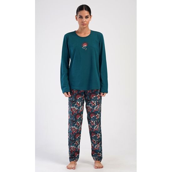 Dámské pyžamo dlouhé Jasmína - petrolejová