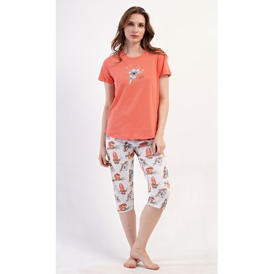 Dámské pyžamo kapri Koala - oranžová