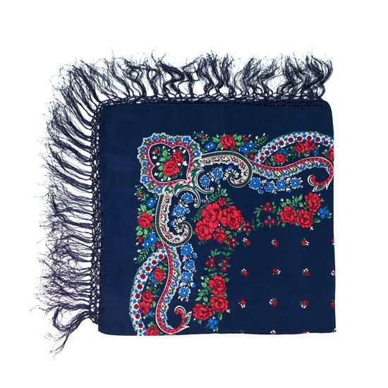 Šál se vzorem tmavě modrý