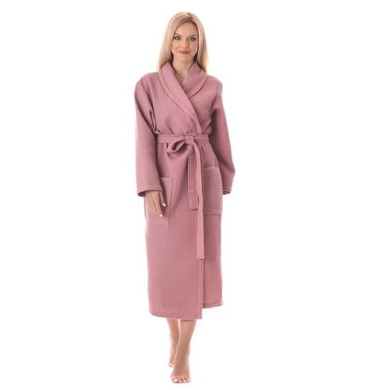 Vaflový župan Esbo do sauny - starorůžová
