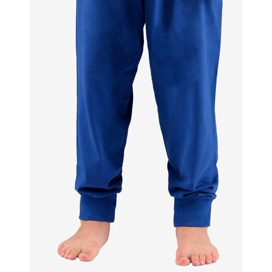 Dětské dlouhé chlapecké pyžamo s pruhovaným tričkem 69005P - lékořice bílá