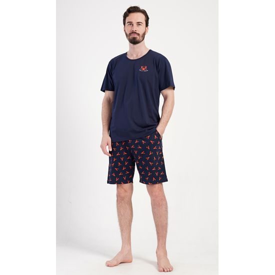 Pánské pyžamo šortky Rudolf - tmavě modrá