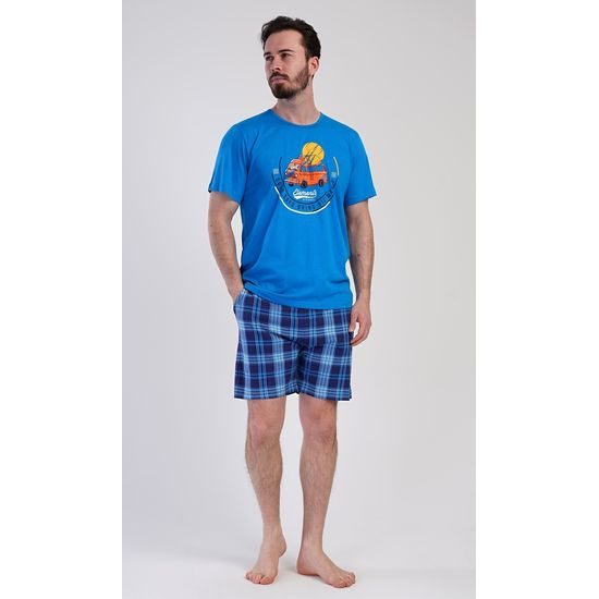 Pánské pyžamo šortky Adventure - modrá