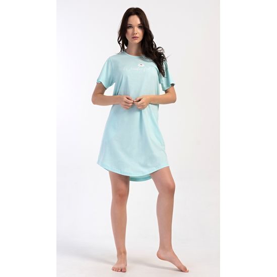 Dámské domácí šaty s krátkým rukávem Wonderful - mentolová
