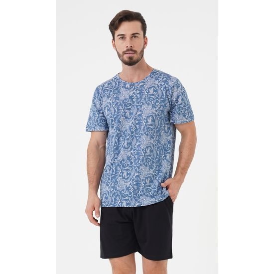 Pánské pyžamo šortky Šimon - modrá