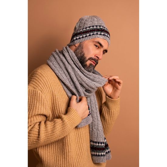 Čepice, šála - světlešedá