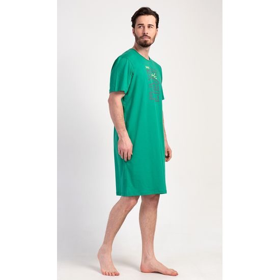 Pánská noční košile s krátkým rukávem Outdoor - zelená