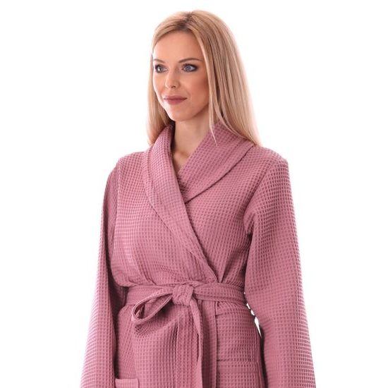 Vaflový župan Esbo do sauny - starorůžová