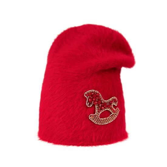 Teplá čepice na zimu červená