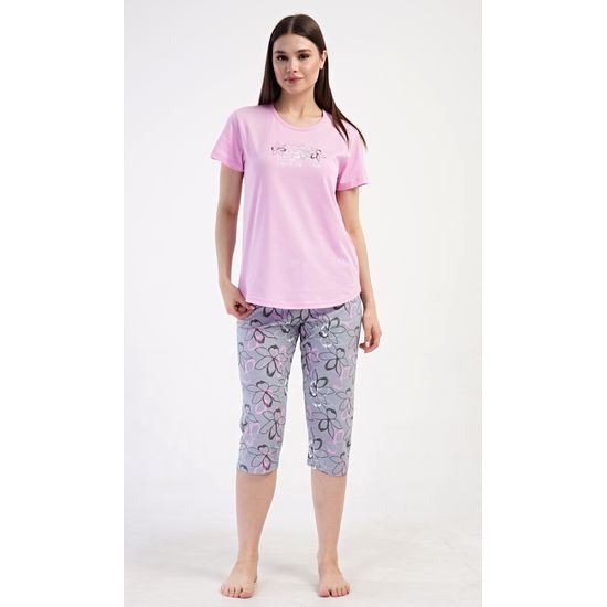 Dámské pyžamo kapri Mia - světle růžová