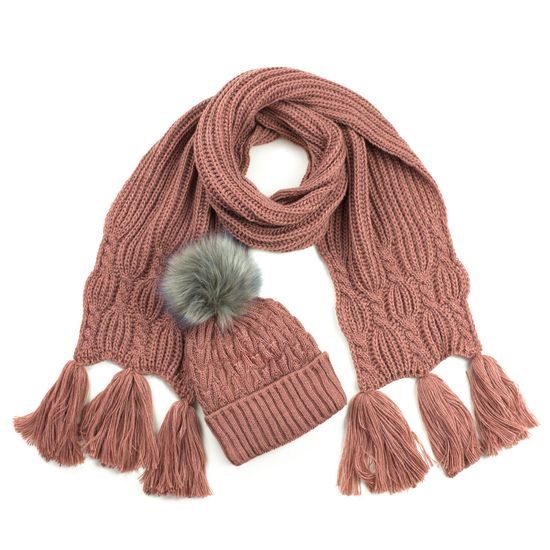 Pletená zimní šála s třásněmi - světle šedá