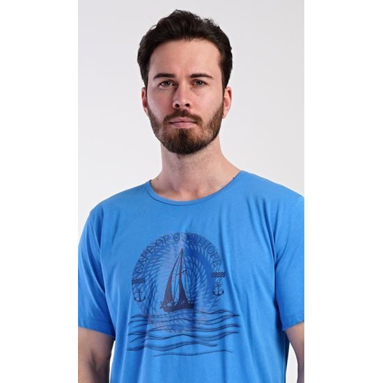 Pánské pyžamo šortky Jachting - modrá