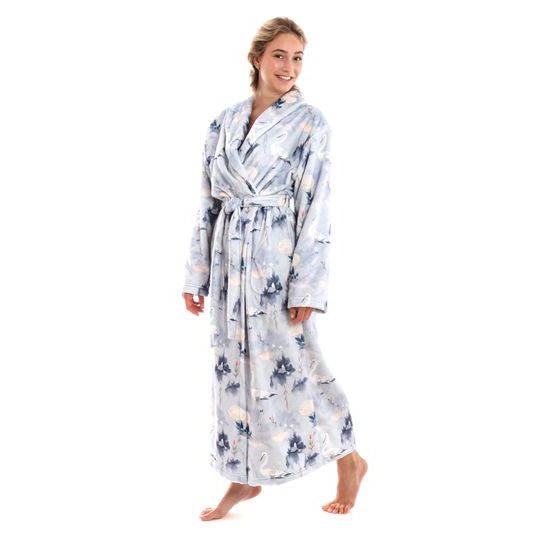 Dámský dlouhý župan s šálovým límcem Yuna Jeřábi