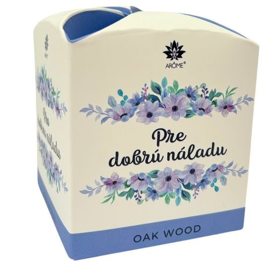 ARÔME Svíčka 90 g, ve skle a flower boxu, Pro dobrou náladu, Oak Wood