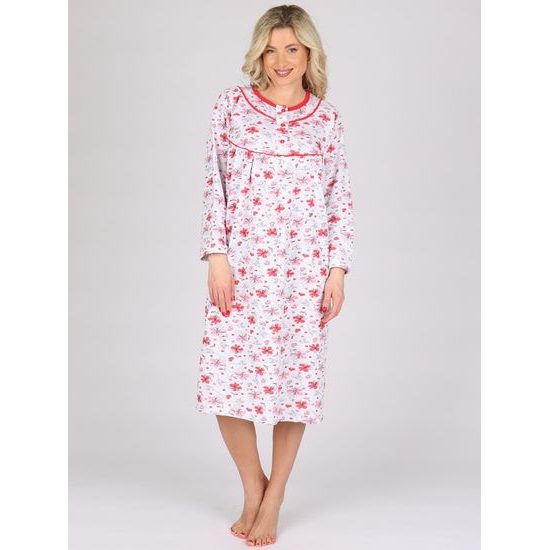 Dámská noční košile KASANDRA červená kytka