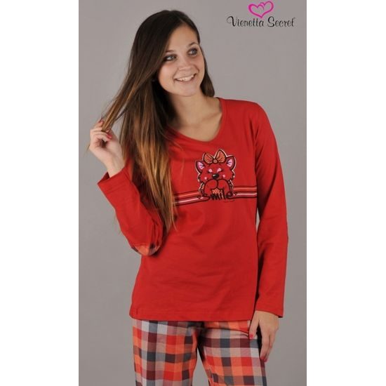 Dámské pyžamo VIENETTA SECRET Malé kotě červené | dlouhá pyžama | Dámská  pyžama, Dámské | Perfektní Prádlo.cz | Pohodlné noční prádlo, župany a  spodní prádlo pro Váš perfektní den!