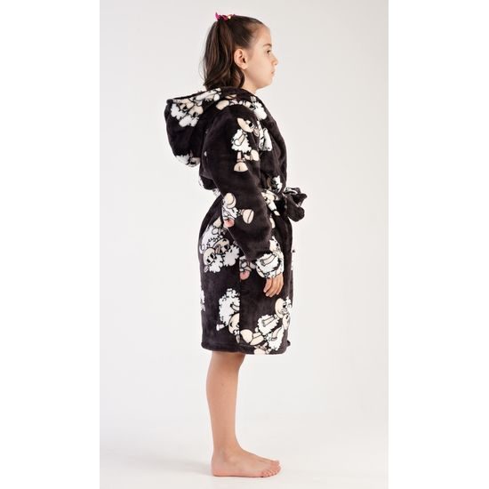 Dětský župan s kapucí Ovečka - tmavě šedá