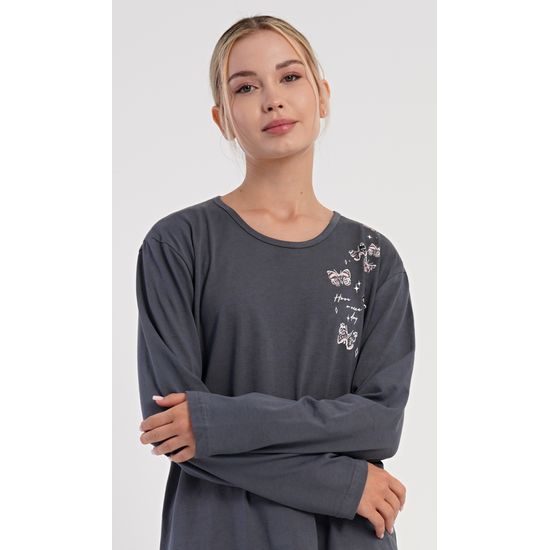 Dámské pyžamo dlouhé Lucia - tmavě šedá