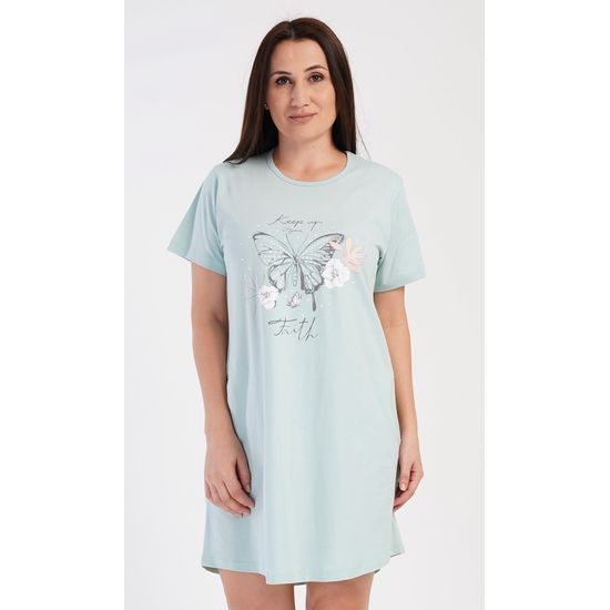Dámské domácí šaty s krátkým rukávem Motýl - zelená