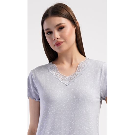 Dámská noční košile s krátkým rukávem Vločka - šedá