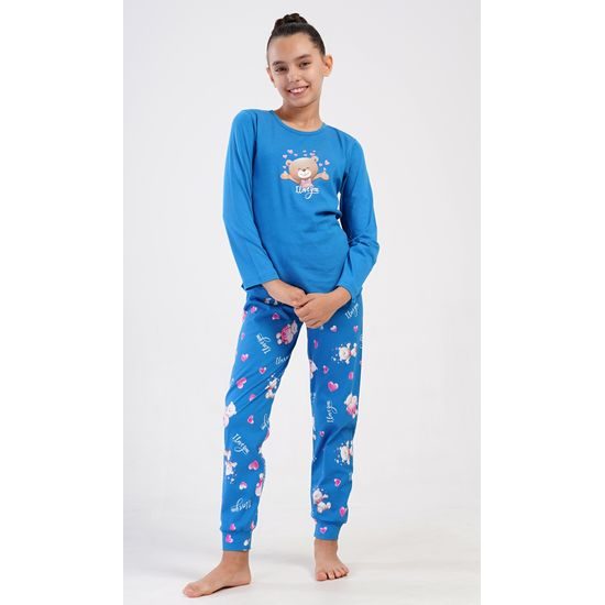 Dětské pyžamo dlouhé Méďa I love you - modrá