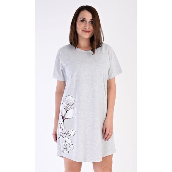 Dámská noční košile s krátkým rukávem Nicol - světle šedá