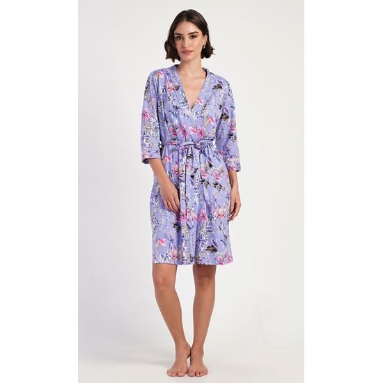 Dámský župan krátký Alžběta - modrošedá