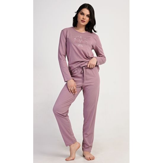 Dámské pyžamo dlouhé Emily - starorůžová