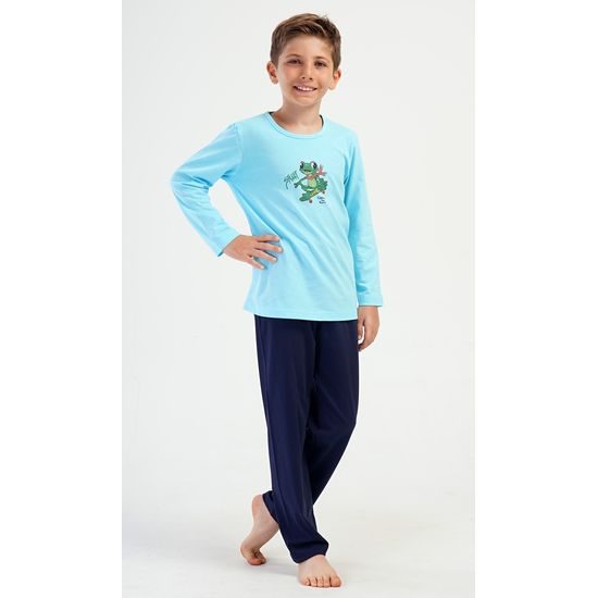 Dětské pyžamo dlouhé Žabák - tmavě zelená