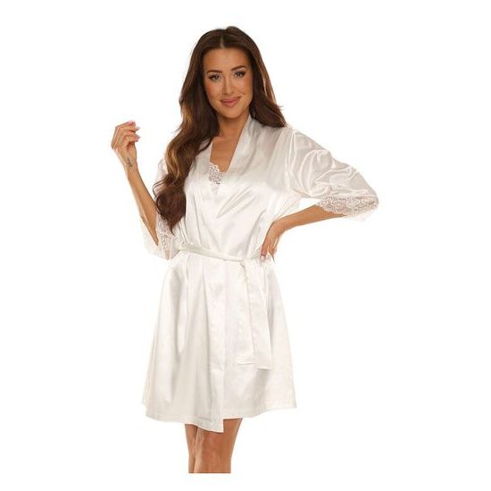 Saténový župan Synthia bílý