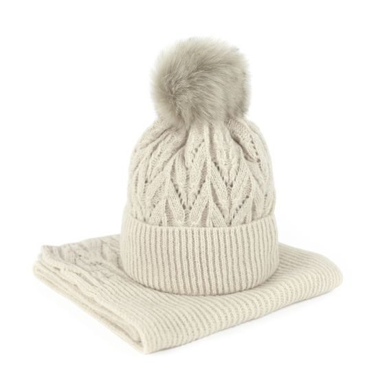 Sada pletené čepice a šály Lomnice růžová