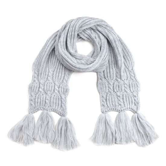 Pletená zimní šála s třásněmi - žlutá