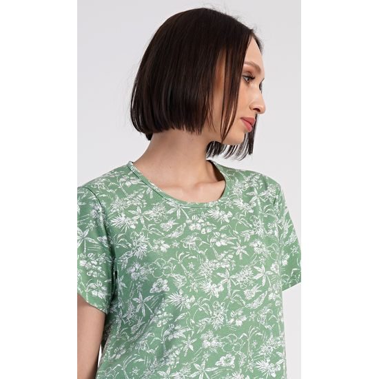 Dámská noční košile s krátkým rukávem Hawaii - zelená