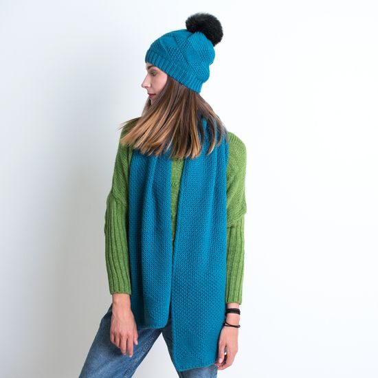 Sada čepice se šálou fialová