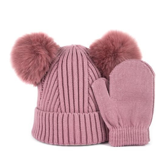 Čepice, palčáky - růžová