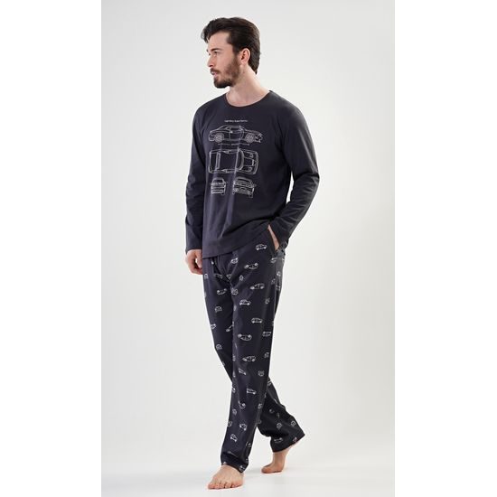 Pánské pyžamo dlouhé Radim - tmavě šedá