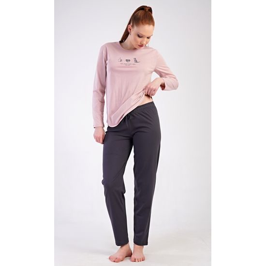 Dámské pyžamo dlouhé Morning - pudrová