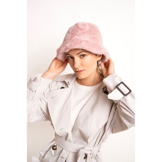 Plyšový klobouk - světlorůžový