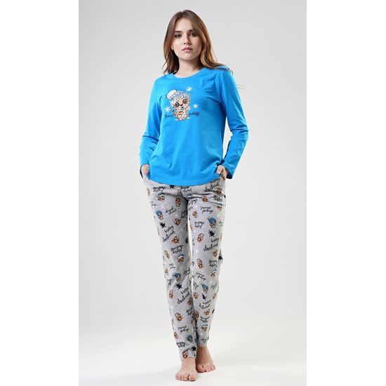 Dámské pyžamo dlouhé Tygřík - modrá