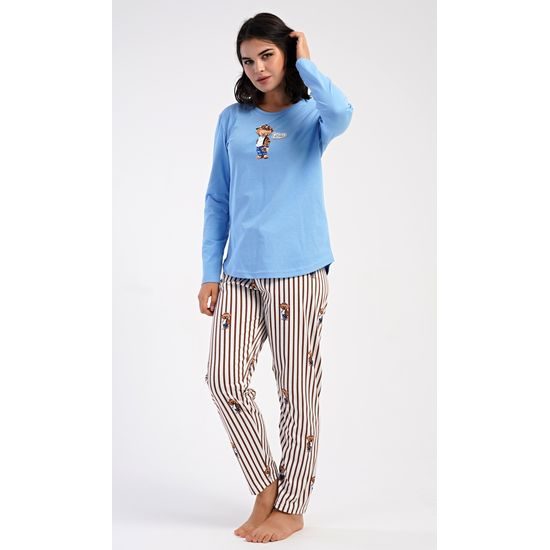 Dámské pyžamo dlouhé Bear - hnědá