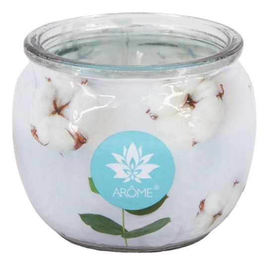 ARÔME Svíčka 90 g, ve skle a flower boxu, Fresh Cotton